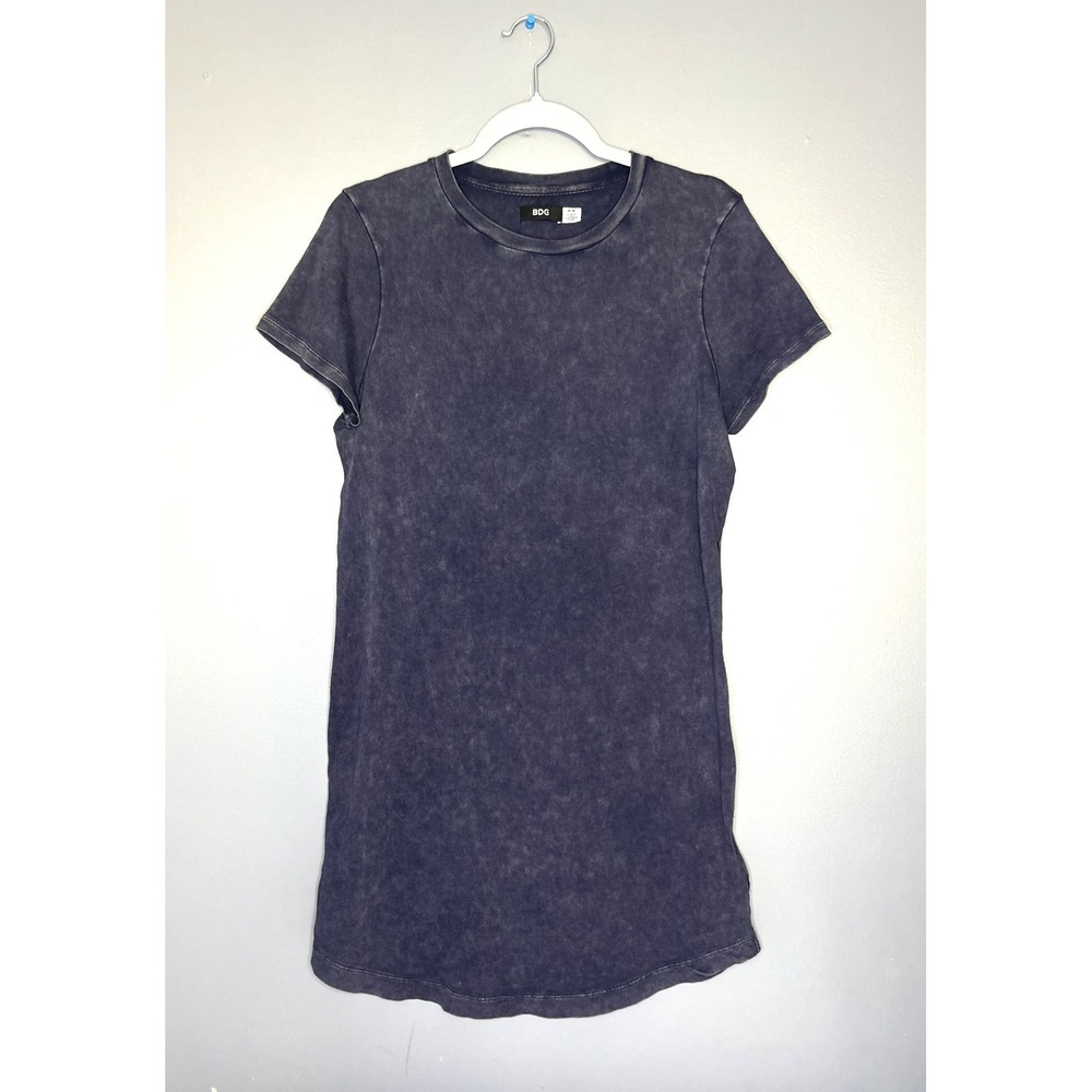 BDG Shirt Dress Womens M Blue Acid Wash Crewneck 90s Style Cute Festival Spring